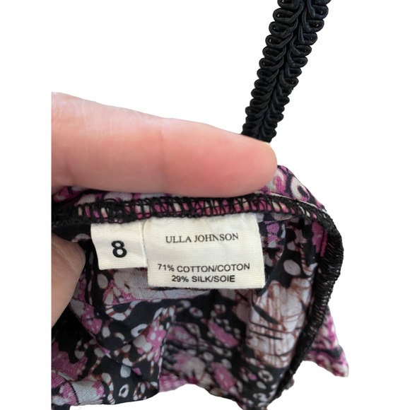 Ulla Johnson Zoya Ruffle Trim Ikat Midi Patchwork Dress Size 8 - Picture 6 of 11